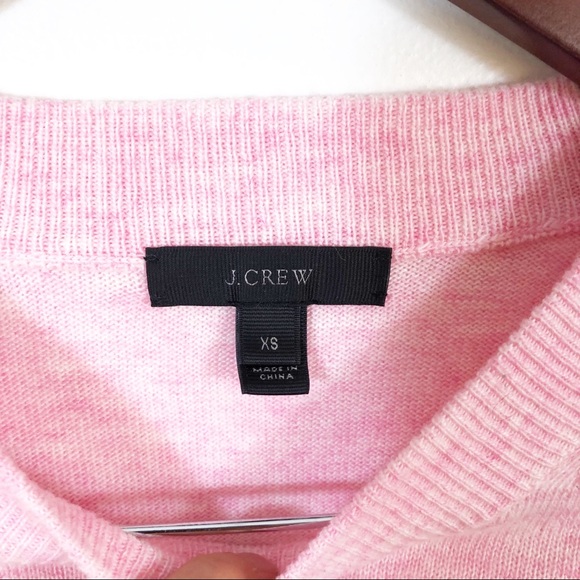 J CREW Pink Ruffle Knit Crewneck Sweater Wool - Picture 3 of 6